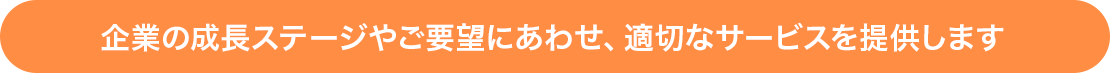 企業の成長ステージやご要望にあわせ、適切なサービスを提供します